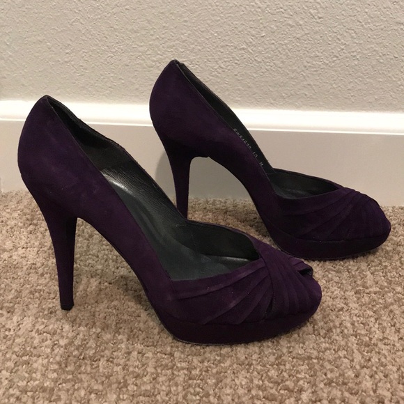 Stuart Weitzman | Shoes | Stuart Weitzman Purple Suede Heels | Poshmark